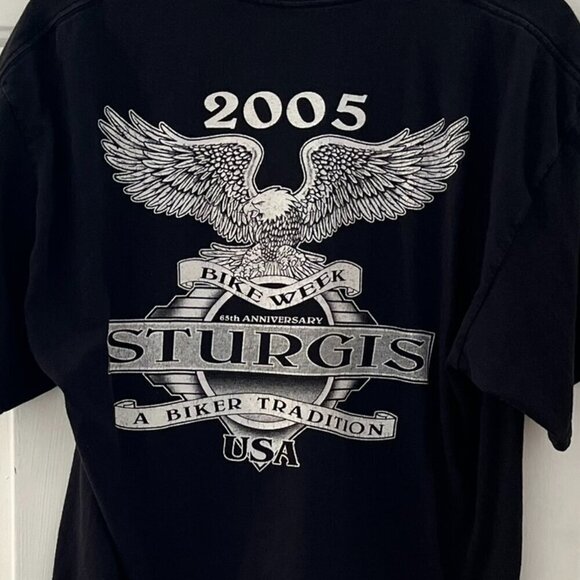 Vintage Sturgis 2005 65th Anniversary Bike Week Motorcycle Tee Shirt Sz XL - Picture 2 of 6